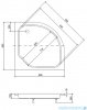 Piramida Diper II Brodzik 90x90 cm półokrągły pod zabudowe #BAD-90-II